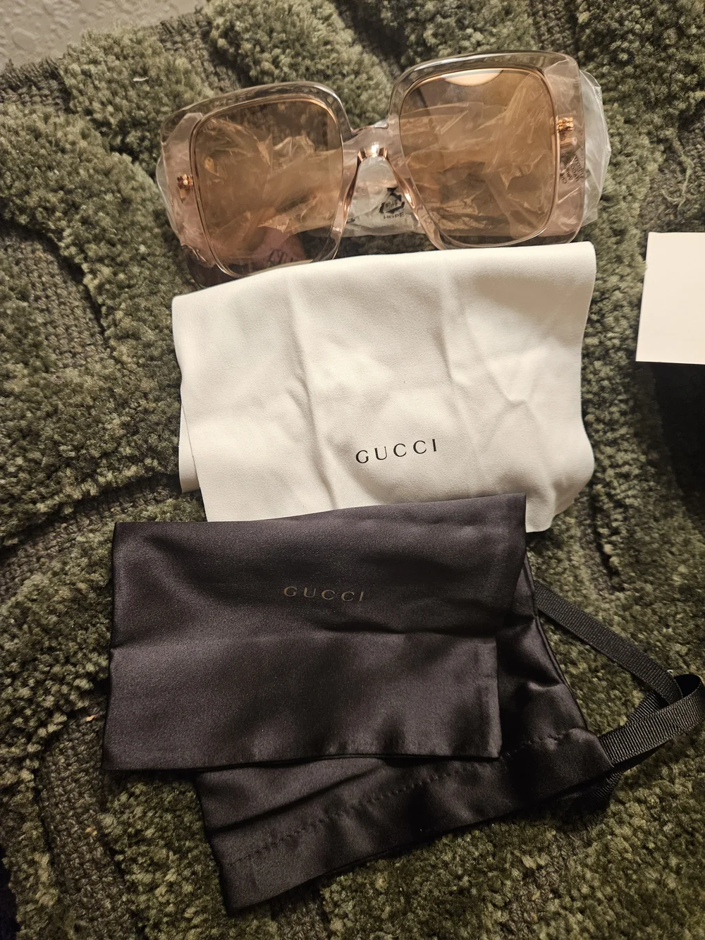 NEW Gucci GG1314S 005 Beige Brown Gradient Oversized Sunglasses